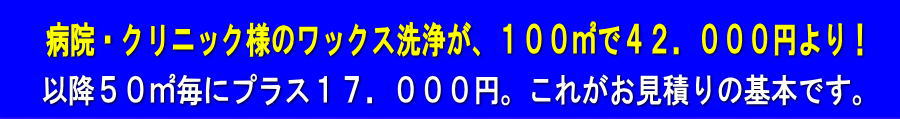 クリニック様のワックス洗浄のお値段